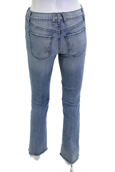 McGuire Women Bootcut Jeans Blue Mid Rise Button Inseam 29 Size 25