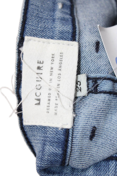 McGuire Women Bootcut Jeans Blue Mid Rise Button Inseam 29 Size 25