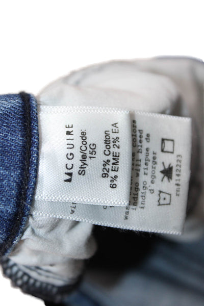 McGuire Women Bootcut Jeans Blue Mid Rise Button Inseam 29 Size 25