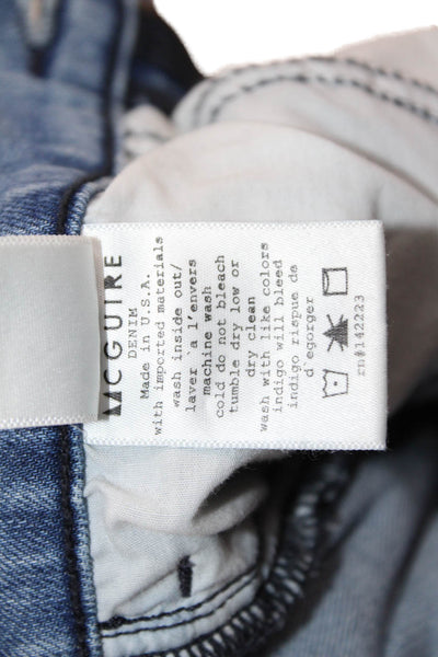 McGuire Women Bootcut Jeans Blue Mid Rise Button Inseam 29 Size 25