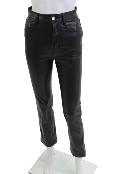 7 For All Mankind Women Cropped Biker Black Pants Size 23