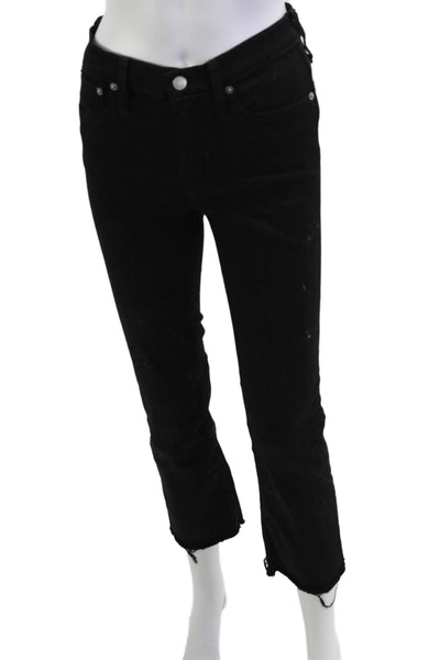 J Crew Women Cropped Ankle Jeans Black Mid Rise Size 24
