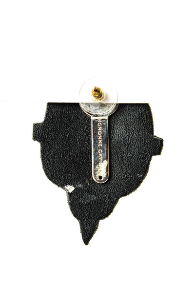 Mignonne Gavigan Womens Black Leather Crystal + Bead Lindsay Earrings