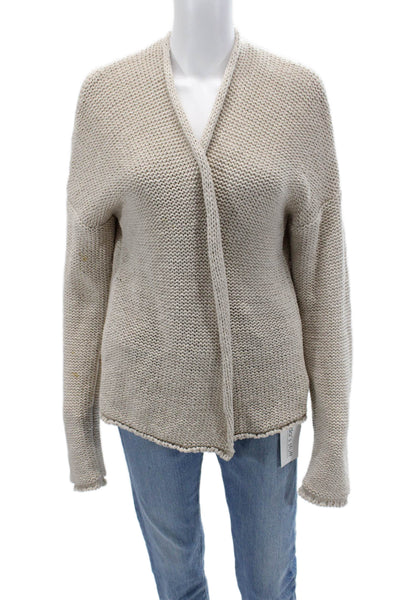 Velvet by Graham & Spencer Womens Beige V-Neck Cardigan Long Sleeve Size M