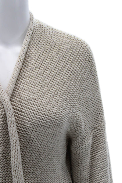 Velvet by Graham & Spencer Womens Beige V-Neck Cardigan Long Sleeve Size M