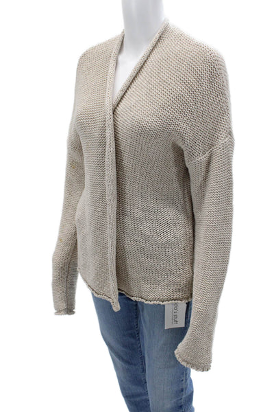 Velvet by Graham & Spencer Womens Beige V-Neck Cardigan Long Sleeve Size M