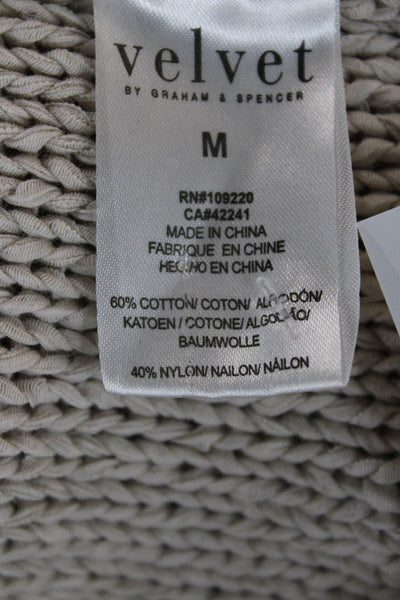 Velvet by Graham & Spencer Womens Beige V-Neck Cardigan Long Sleeve Size M