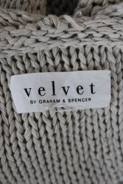 Velvet by Graham & Spencer Womens Beige V-Neck Cardigan Long Sleeve Size M