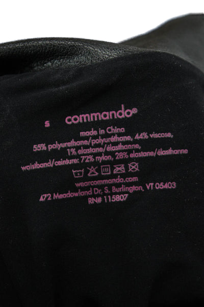 Commando Womens Black Biker Pants 55% PU 44% Viscose Size S