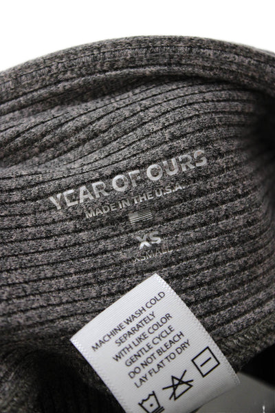 Year Of Ours Womens Dark Gray Striped Ankle Leggings Size XS