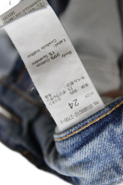 Moussy Womens Light Blue Ankle Cropped Mid-Rise Jeans Size 24