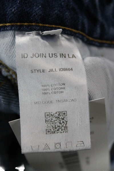 Icon Denim Womens Cropped Mom Jeans Blue Mid-Rise 26in Cotton Size 24