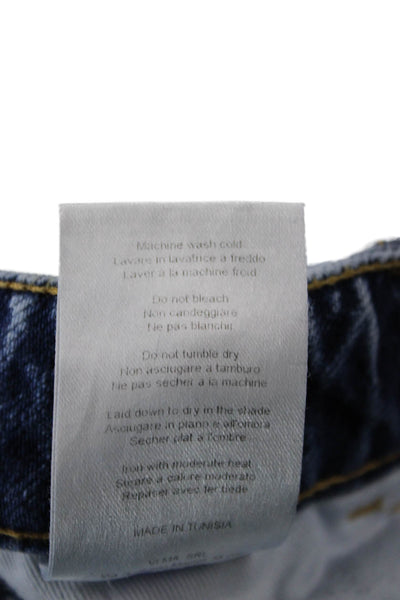 Icon Denim Womens Cropped Mom Jeans Blue Mid-Rise 26in Cotton Size 24