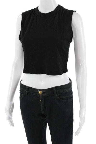 Cotton Citizen Women Cropped Black Tank Crewneck Supima Cotton Size XS