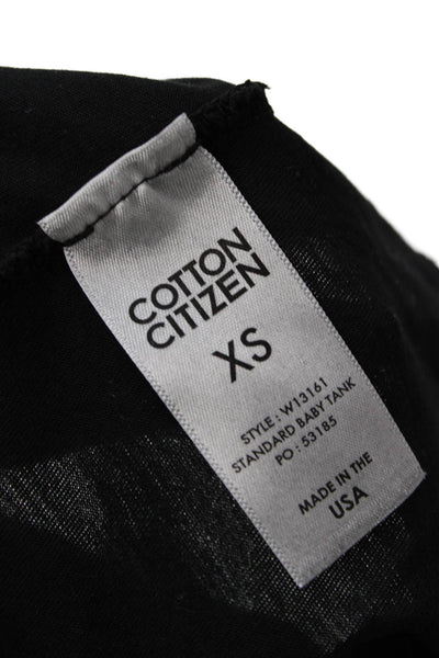 Cotton Citizen Women Cropped Black Tank Crewneck Supima Cotton Size XS