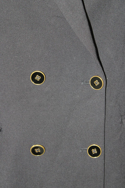 Cupcakes And Cashmere Womens Black Sleeveless Button Blazer Vest Size S