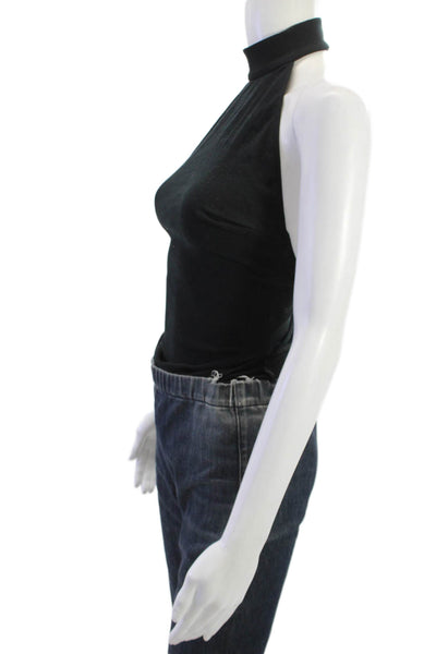 Kookai Women Mock Neck Sleeveless Tank Black 90s Size 34