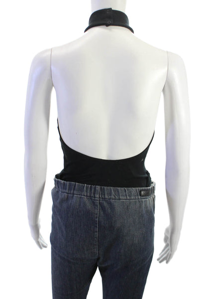Kookai Women Mock Neck Sleeveless Tank Black 90s Size 34