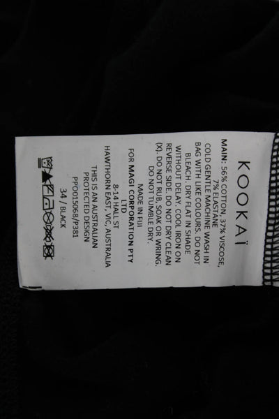 Kookai Women Mock Neck Sleeveless Tank Black 90s Size 34