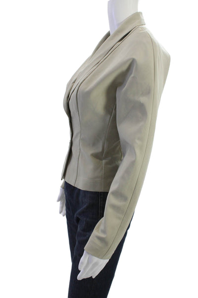Eaves Womens Blazer Beige Collared Button Long Sleeve Classic Size XS