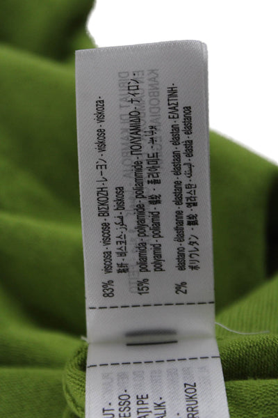 Zara Women Cardigan Green Crew Neck Short Sleeve Viscose Size S