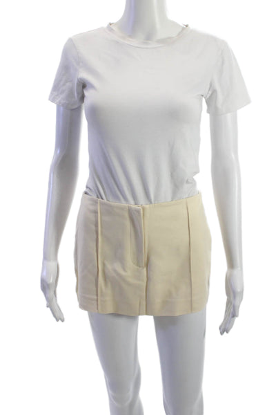 NBD Unisex Chino Shorts Beige Zip Solid Size XS