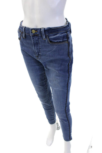 Frame Womens Skinny Ankle Jeans Blue Mid Rise Size 30