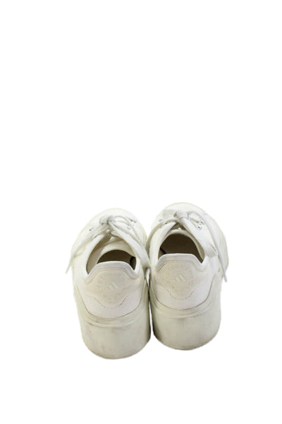 Stella McCartney Womens Lace Up Low Top Platform Sneakers White Size 7.5