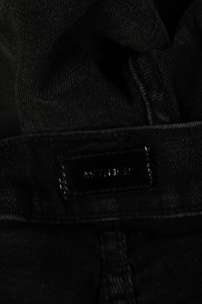 Mother Womens Skinny Ankle Jeans High Rise Black Size 28