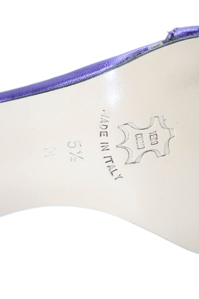 Isaac Womens Open Toe Slingback Heels Metallic Purple Size 5.5