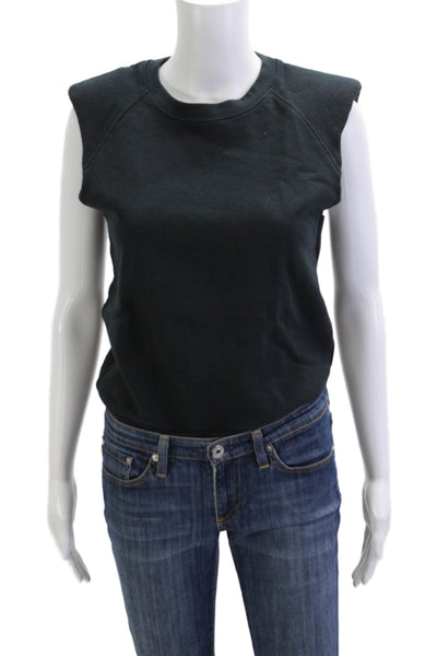 Jonathan Simkhai Women Basic Black Crew Neck Tank 100% Viscose Size S