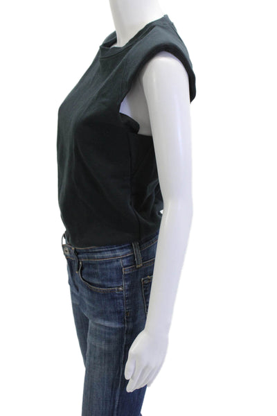 Jonathan Simkhai Women Basic Black Crew Neck Tank 100% Viscose Size S
