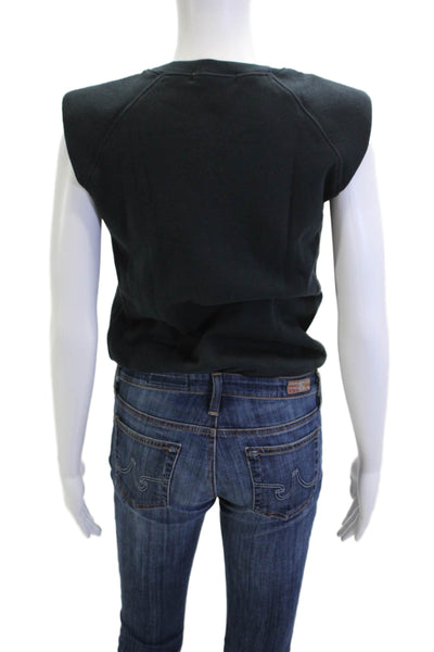 Jonathan Simkhai Women Basic Black Crew Neck Tank 100% Viscose Size S