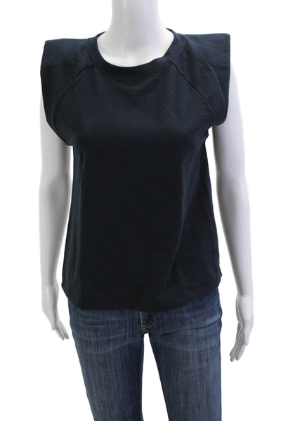 Sundays Womens Basic Sleeveless Crew Neck Black T-Shirt Size 0