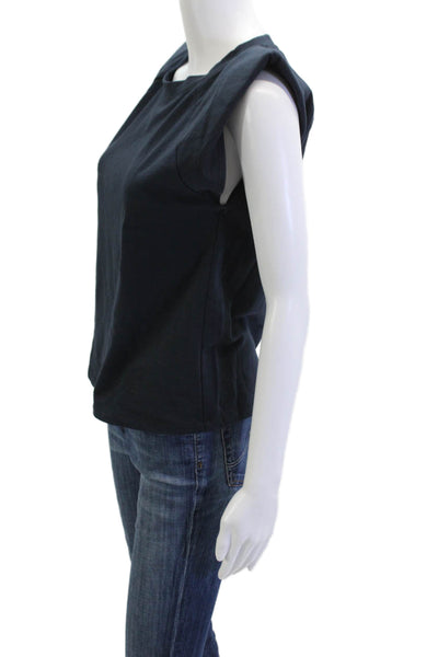Sundays Womens Basic Sleeveless Crew Neck Black T-Shirt Size 0