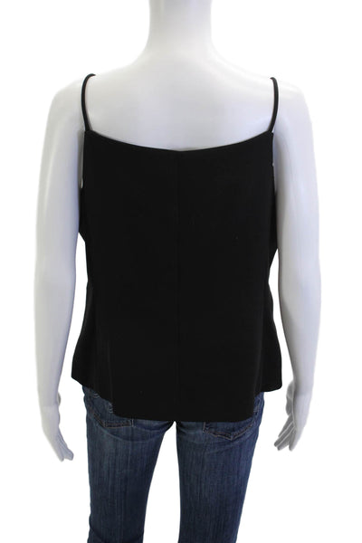 MNG Womens Button Up Camisole Black Square Neck Polyester Sleeveless Size L