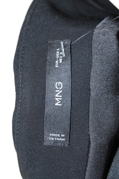 MNG Womens Button Up Camisole Black Square Neck Polyester Sleeveless Size L