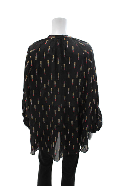 Puretoi By Petra Dieners Womens Black V-Neck Tunic Long Sleeve Size 34