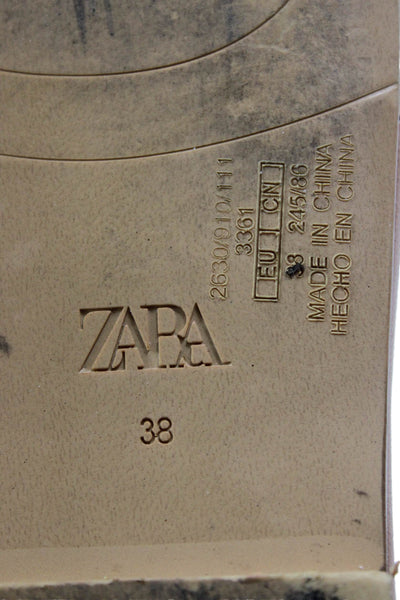 Zara Womens Clear Strap Rhinestoned Embellishment Slides Clear Size 8