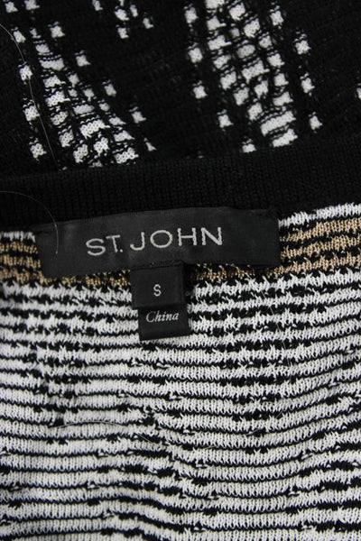 St. John Womens Argyle Sleeveless Tank Sweater Black Size S