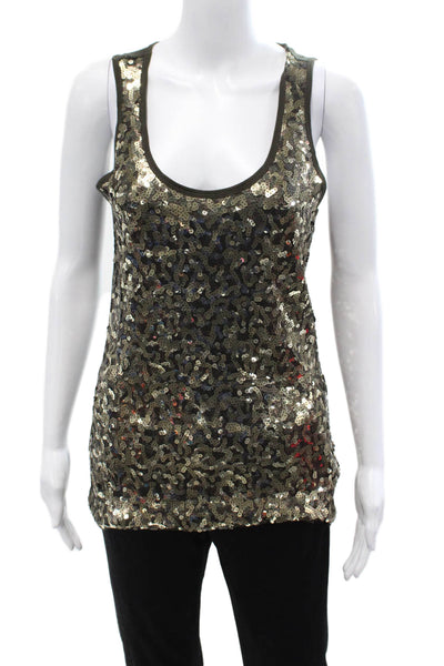 Michael Michael Kors Womens Sleeveless Tank Black Round Neck Rayon Size M