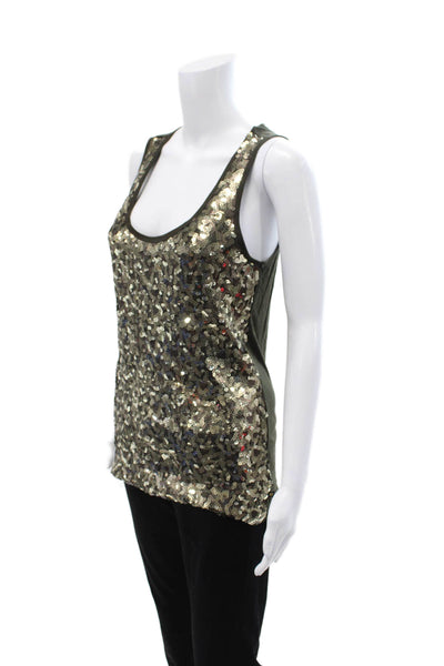 Michael Michael Kors Womens Sleeveless Tank Black Round Neck Rayon Size M