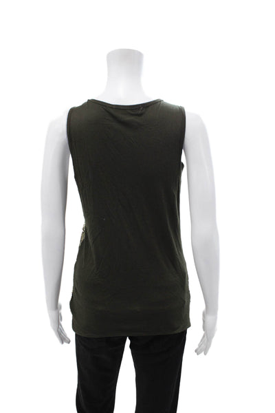 Michael Michael Kors Womens Sleeveless Tank Black Round Neck Rayon Size M