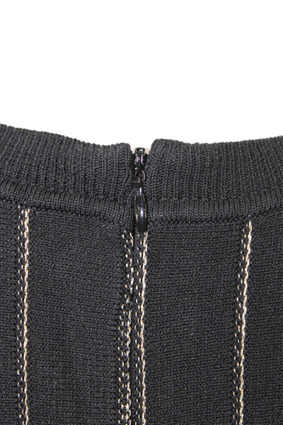 Michael Michael Kors Womens Sweater Dress Black Striped 3/4 Sleeve Size S