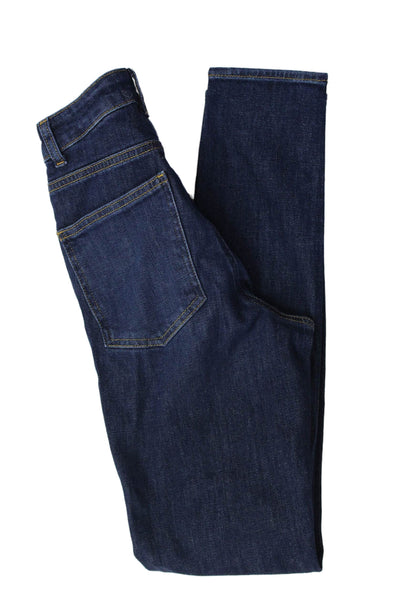 Aligne Womens Skinny Dark Blue Jeans Mid Rise 99% Cotton Size 25