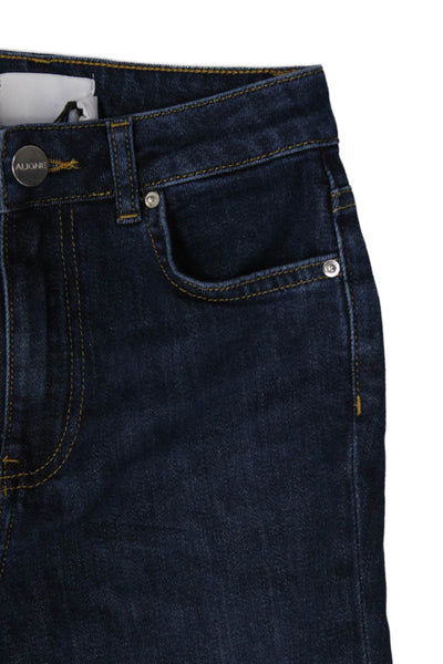 Aligne Womens Skinny Dark Blue Jeans Mid Rise 99% Cotton Size 25
