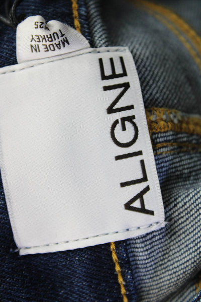 Aligne Women Dark Blue Skinny Jeans Mid Rise Inseam 29 Size 25