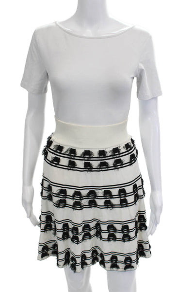 Comme Moi Women A-Line Flare Black Skirt Knee Length Viscose Size M