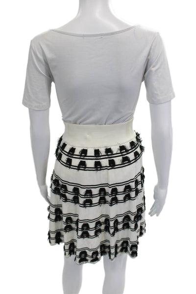 Comme Moi Women A-Line Flare Black Skirt Knee Length Viscose Size M