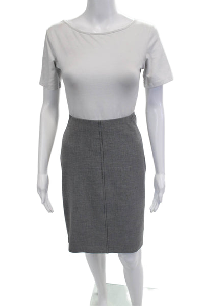 Trina Turk Women Straight Pencil Skirt Gray 63% Polyester Size 10